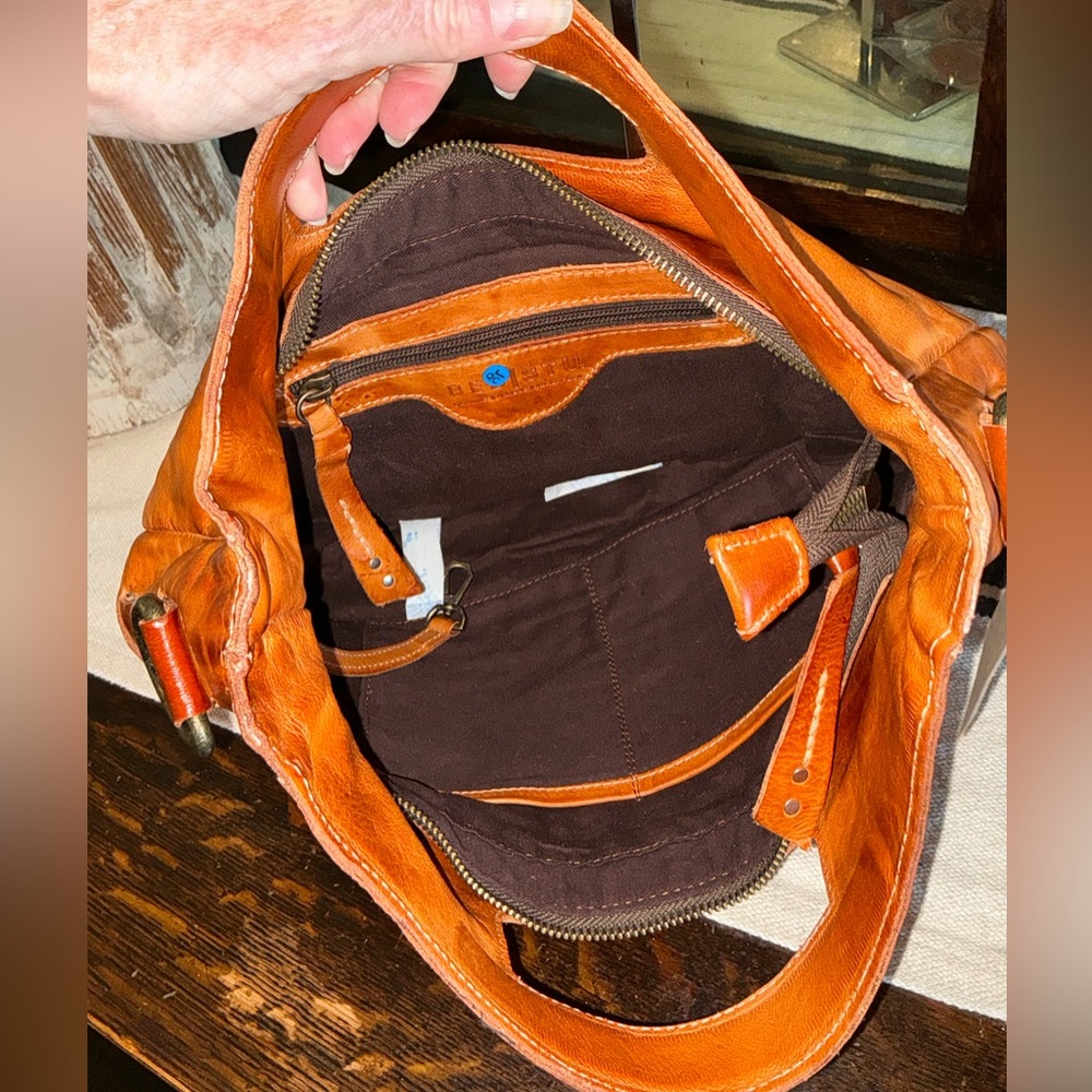 NWT Bed Stu Orchid Leather Satchel Handbag Crossbody Bag Cognac Dip Dye MSRP 280 - Picture 12 of 14